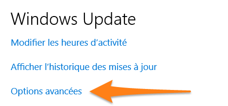 Paramètres Windows Update