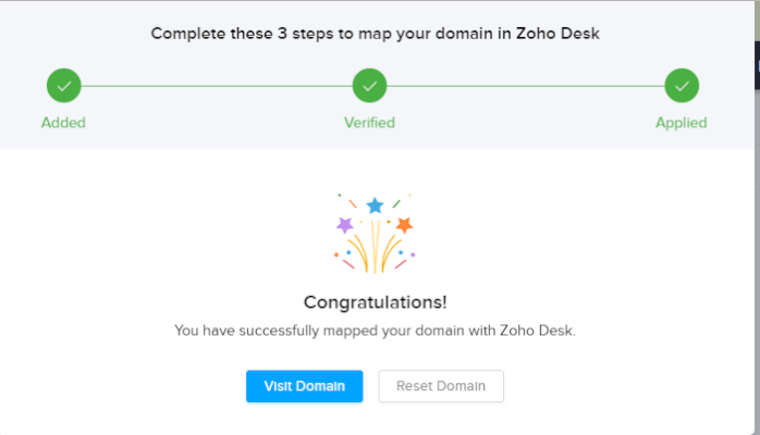 Zoho Desk Mapping domaine